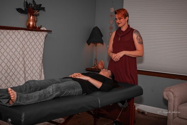 photo of a group reiki healing session guided by LMH Tea